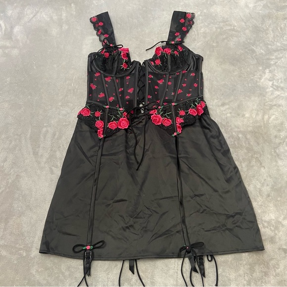 New! FOR LOVE & LEMONS Roja embroidered Slip Dress 27972 - Picture 5 of 9